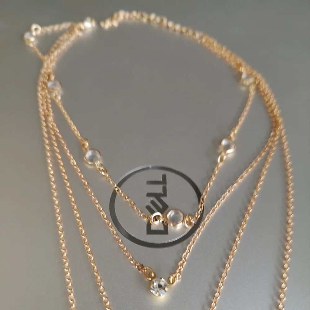 New Gold Color Crystal Pendant Necklaces For Women - Picture 5 of 7